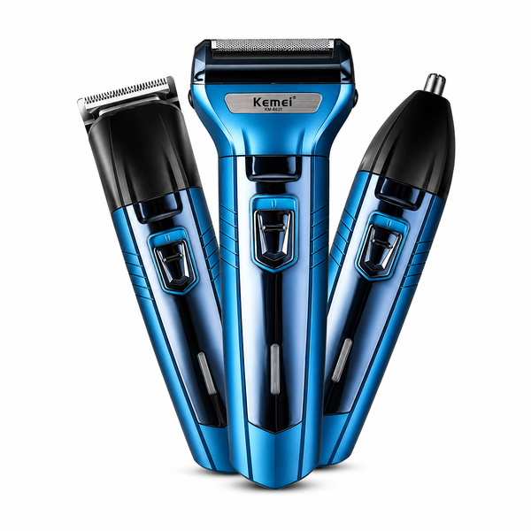 Kemei KM-6330 3-in-1 Grooming Kit – Shaver, Epilator & Nose Trimmer | Rechargeable